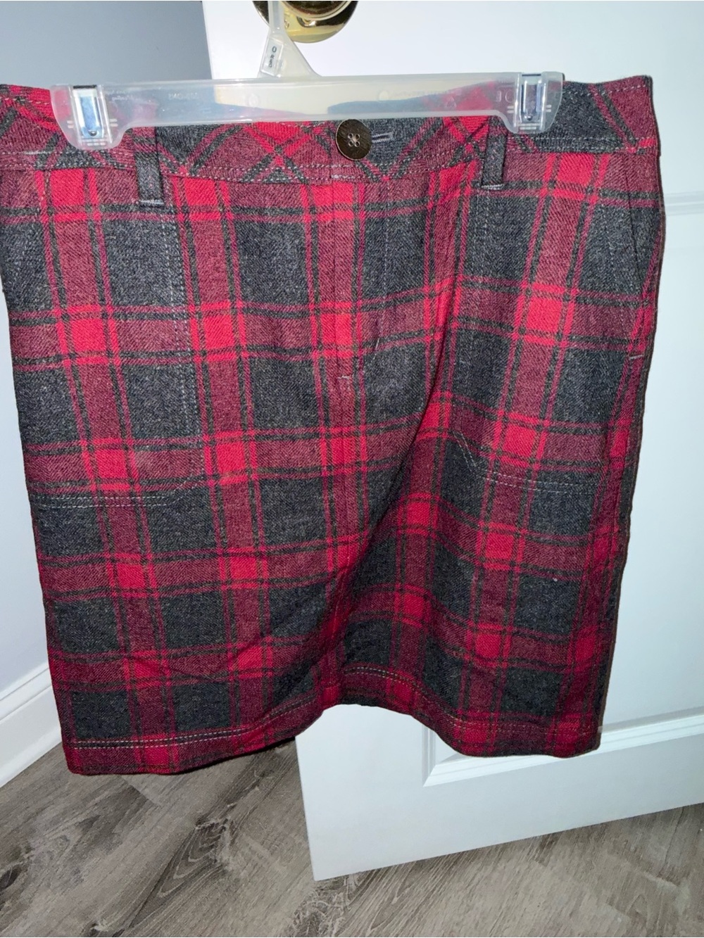 Eddie Bauer Red and Gray Plaid Mini Skirt